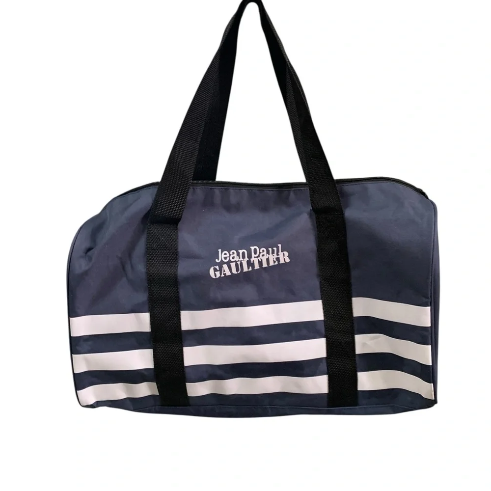 Jean Paul Gaultier Blue and Black Duffel Bag